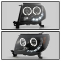 Toyota Tacoma 05-11 Projector Headlights - LED Halo - LED ( Replaceable LEDs ) - Black Smoke Spyder Auto
