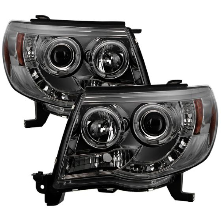 Toyota Tacoma 05-11 Projector Headlights - LED Halo - LED ( Replaceable LEDs ) - Smoke Spyder Auto in the group Select car model / Toyota / Tacoma / Styling at DDESIGN Scandinavia AB (PRO-YD-TT05-HL-SM)