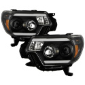 Toyota Tacoma 12-16 Projector Headlights - Light Bar DRL - Black Spyder Auto