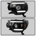 Toyota Tacoma 12-16 Projector Headlights - Light Bar DRL - Black Spyder Auto