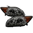 Scion TC 08-10 Projector Headlights - LED Halo -Replaceable LEDs - Smoke - High H1 (Included) - Low 9006 (Included) Spyder Auto