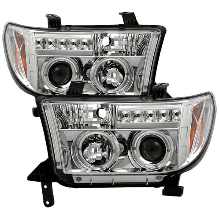 Toyota Tundra 07-13 / Toyota Sequoia 08-13 Projector Headlights - Eliminates AFS function - LED Halo - LED ( Replaceable LEDs ) - Chrome Spyder Auto in the group Select car model / Toyota / Tundra 00-06 / Styling at DDESIGN Scandinavia AB (PRO-YD-TTU07-HL-C)