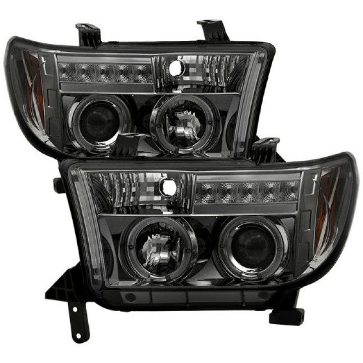 Toyota Tundra 07-13 / Toyota Sequoia 08-13 Projector Headlights - Eliminates AFS function - LED Halo - LED ( Replaceable LEDs ) - Smoke Spyder Auto in the group Select car model / Toyota / Tundra 00-06 / Styling at DDESIGN Scandinavia AB (PRO-YD-TTU07-HL-SM)