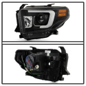 Toyota Tundra 2014-2016 Projector Headlights - Light Bar DRL - Black Spyder Auto