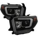 Toyota Tundra 2014-2016 Projector Headlights - Light Bar DRL - Black Smoke Spyder Auto