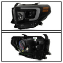 Toyota Tundra 2014-2016 Projector Headlights - Light Bar DRL - Black Smoke Spyder Auto