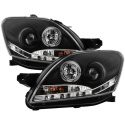 Toyota Yaris 07-11 4Dr Projector Headlights - LED Halo - DRL - Black Spyder Auto