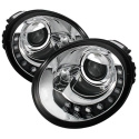 Volkswagen Beetle 1998-2005 Projector Headlights - DRL - Chrome Spyder Auto