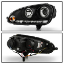 Volkswagen GTI 06-09 / Jetta 06-09 / Rabbit 06-09 Projector Headlights (does not fit the R32) LED Halo - DRL - Black Spyder Auto