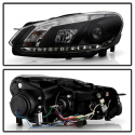 Volkswagen Golf / GTI 10-13 Projector Headlights DRL - Black Spyder Auto