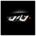 Volkswagen Golf VII 14-16 Projector Headlights - DRL LED - Black Stripe - Black Spyder Auto