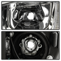 Volkswagen Golf VII 14-19 Projector Headlights - DRL LED - Red Stripe - Black Spyder Auto