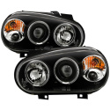 Volkswagen Golf IV 99-05 Projector Headlights - LED Halo - Black Spyder Auto