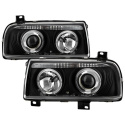 Volkswagen Jetta III 93-98 Projector Headlights - LED Halo - Black Spyder Auto