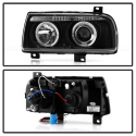 Volkswagen Jetta III 93-98 Projector Headlights - LED Halo - Black Spyder Auto