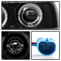 Volkswagen Jetta III 93-98 Projector Headlights - LED Halo - Black Spyder Auto