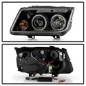 Volkswagen Jetta 99-05 Projector Headlights (does not fit the Jetta 2.5) - CCFL Halo - Black Spyder Auto