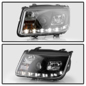 Volkswagen Jetta 99-05 Projector Headlights (does not fit the Jetta 2.5) - DRL - Black Spyder Auto