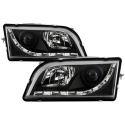 Volvo S40 97-03 Projector Headlights - DRL - Black Spyder Auto