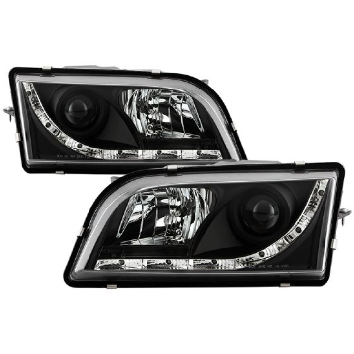 Volvo S40 97-03 Projector Headlights - DRL - Black Spyder Auto in the group Select car model / Volvo / S40-V40 95-04 / Styling at DDESIGN Scandinavia AB (PRO-YD-VOS4097-DRL-BK)
