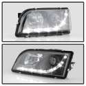 Volvo S40 97-03 Projector Headlights - DRL - Black Spyder Auto