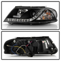 Volkswagen Passat 01-05 Projector Headlights - DRL - Black Spyder Auto