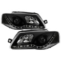 Volkswagen Passat 06-08 Projector Headlights - DRL - Black Spyder Auto