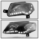 Volkswagen Passat 06-08 Projector Headlights - DRL - Black Spyder Auto