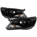 Volkswagen Tiguan 09-11 Projector Headlights - DRL - Black Spyder Auto