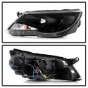 Volkswagen Tiguan 09-11 Projector Headlights - DRL - Black Spyder Auto