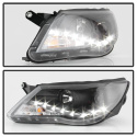 Volkswagen Tiguan 09-11 Projector Headlights - DRL - Black Spyder Auto