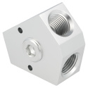 QSP aluminum forged Y block female 3/8NPT - 3/8NPT - 3/8NPT