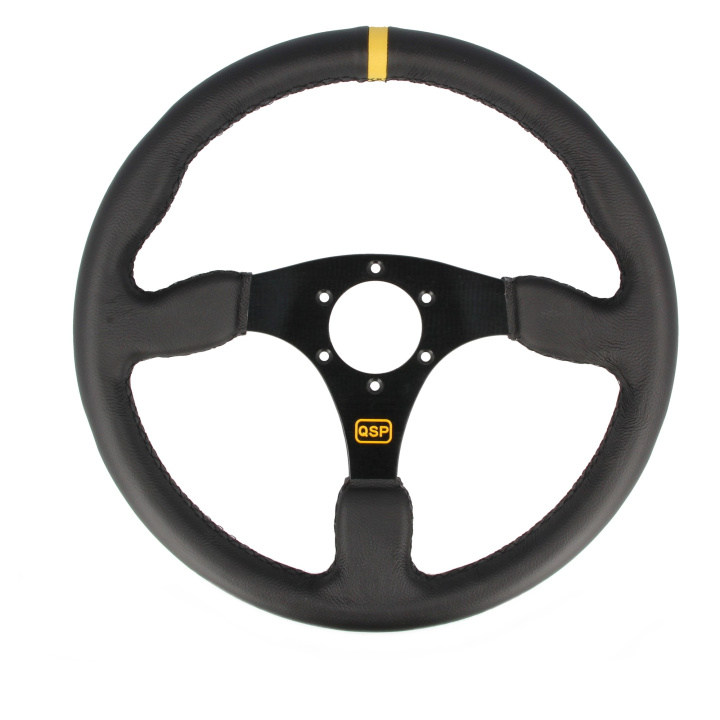 QSP sports steering wheel leather - 350 mm - flat in the group Interior / Steering Wheels & Hubs / Sports steering wheels & Wooden steering wheels / Sport Steering Wheels at DDESIGN Scandinavia AB (QS.L00Z3)