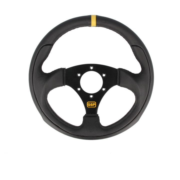 QSP sports steering wheel leather - 300 mm - flat in the group Interior / Steering Wheels & Hubs / Sports steering wheels & Wooden steering wheels / Sport Steering Wheels at DDESIGN Scandinavia AB (QS.L300Z3)