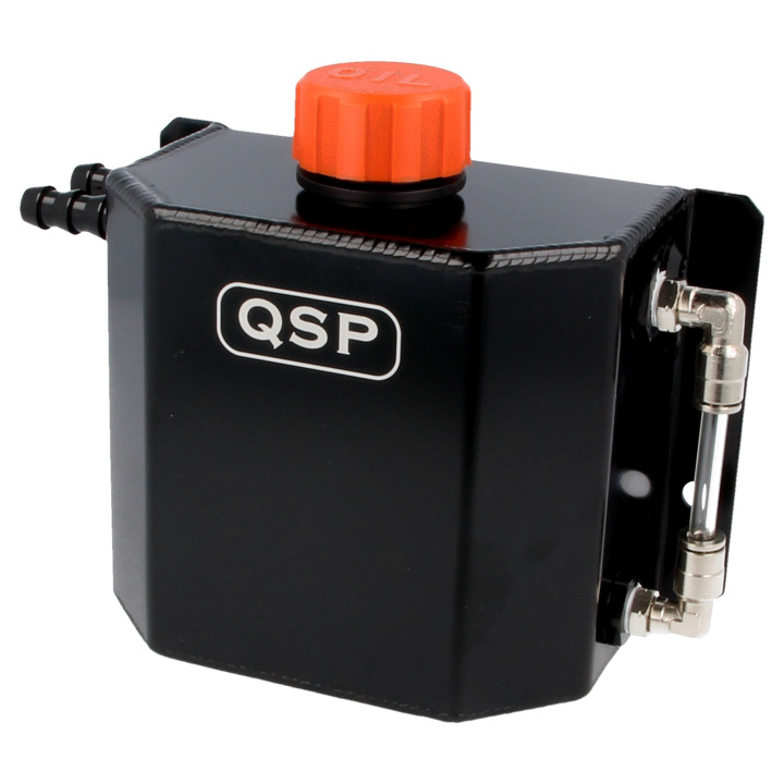 aluminum oil catch tank - 1 liter - D10 connection QSP Products in the group Tuning / Cooling / Oil system / Catchtanks at DDESIGN Scandinavia AB (QTANK-34BLK)
