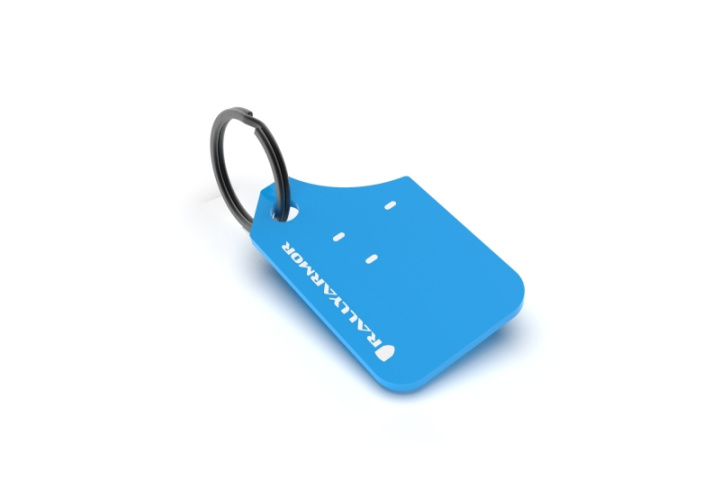 Rally Armor Mini UR Mud Flap Keychain - Blue w/ White Logo in the group Select car model at DDESIGN Scandinavia AB (RAKEYCHNBL)