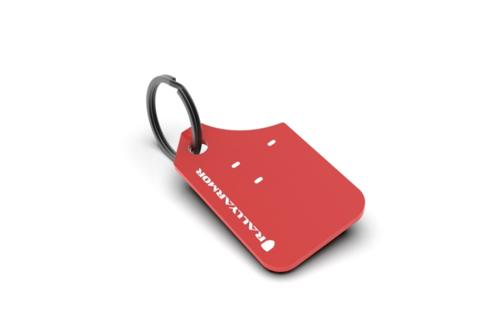 Rally Armor Mini UR Mud Flap Keychain - Red w/ White Logo in the group Select car model at DDESIGN Scandinavia AB (RAKEYCHNRED)