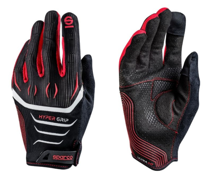Sparco Hypergrip Gaming Gloves Size: 8, Black/Red in the group Universal products / Lifestyle / Sim racing / Clothing & Personal Equipment at DDESIGN Scandinavia AB (SCO002094NRRS08)