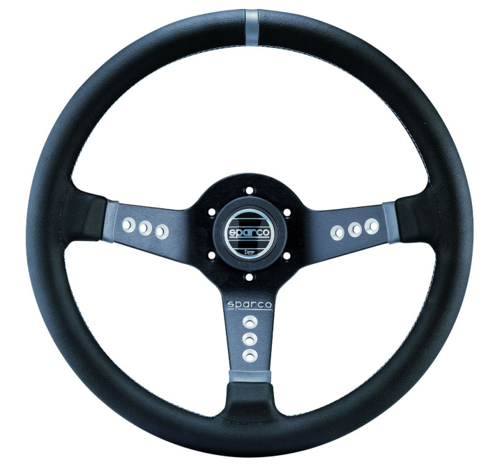 Sparco L777 350mm Leather 3-spoke in the group Interior / Steering Wheels & Hubs / Sports steering wheels & Wooden steering wheels / Drifting Steering Wheels at DDESIGN Scandinavia AB (SCO015L800PL)