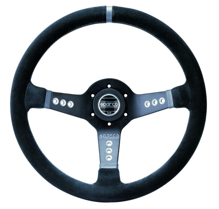 Piuma L777 Suede Steering Wheel 350mm Sparco in the group Interior / Steering Wheels & Hubs / Sports steering wheels & Wooden steering wheels / Drifting Steering Wheels at DDESIGN Scandinavia AB (SCO015L800SC)