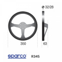Sparco R345 350mm Leather 3-spoke