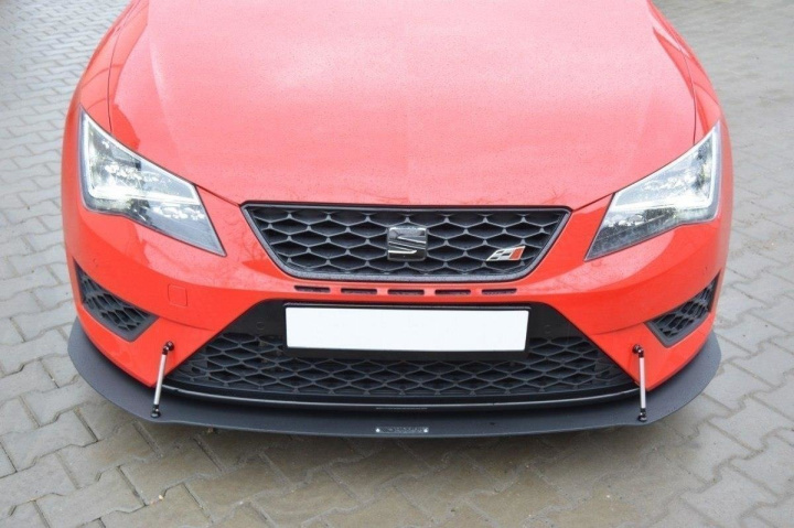 Seat Leon Cupra / FR MK3 2012-2016 Racing Front Splitter V.1 Maxton Design in the group Select car model / Seat / Leon Mk3 12-20 / Styling at DDESIGN Scandinavia AB (SE-LE-3-FR-CNC-FD1A)