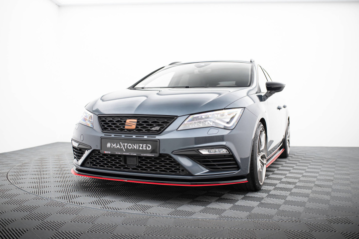 Front Splitter V.3 Seat Leon Cupra / Fr Mk3 Fl Maxton Design in the group Select car model / Seat / Leon Mk3 12-20 / Styling at DDESIGN Scandinavia AB (SE-LE-3F-CU-FD1G-FD3RED)