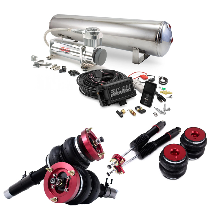 BMW E30/E36 Compact Complete Air Suspension Kit Incl. Air Lift 3P Management Air Lift Performance in the group Select car model / BMW / 3-series (E30) 1982-1994 / Chassis / Coilovers at DDESIGN Scandinavia AB (SET-alf75573)