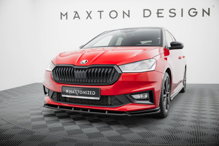 Skoda Fabia Monte Carlo Mk4 2021+ Front Splitter Maxton Design in the group Select car model / Skoda / Fabia Mk4 2021+ at DDESIGN Scandinavia AB (SK-FA-4-MC-FD1G)