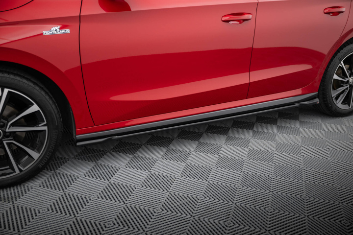 Skoda Fabia Monte Carlo Mk4 2021+ Side Skirts Diffusers Maxton Design in the group Select car model / Skoda / Fabia Mk4 2021+ at DDESIGN Scandinavia AB (SK-FA-4-MC-SD1G)