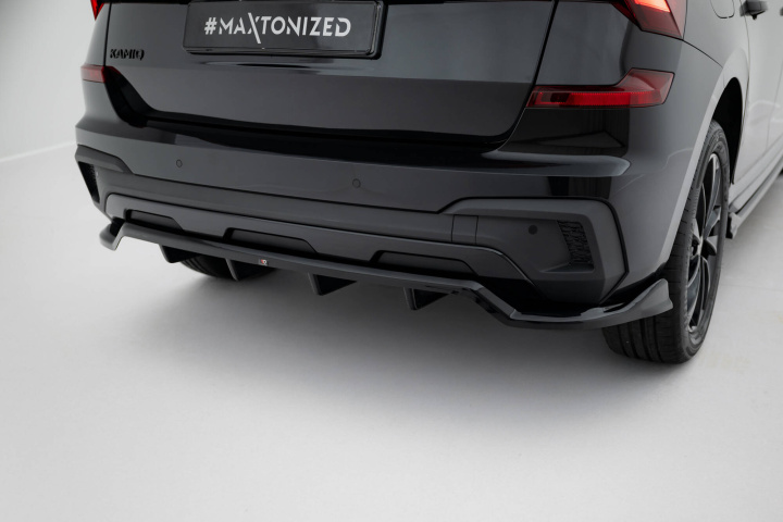 Skoda Kamiq Monte Carlo Mk1 Facelift 2023+ Rear Splitter (with vertical bars) Maxton Design in the group Select car model / Skoda / Kamiq 2019+ at DDESIGN Scandinavia AB (SK-KM-1F-MC-RD1GRD2G)