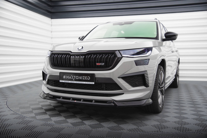 Front Splitter V.1 Skoda Kodiaq Rs Mk1 Facelift Maxton Design in the group Select car model / Skoda / Kodiaq Mk1 (NS7) 2016+ at DDESIGN Scandinavia AB (SK-KO-1F-RS-FD1G)