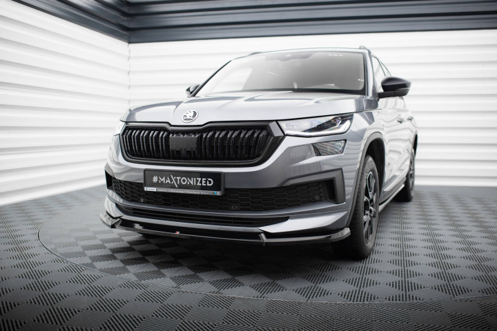 Skoda Kodiaq Sportline Mk1 Facelift 2021-2023 Front Splitter V.1 Maxton Design in the group Select car model / Skoda / Kodiaq Mk1 (NS7) 2016+ at DDESIGN Scandinavia AB (SK-KO-1F-SL-FD1G)