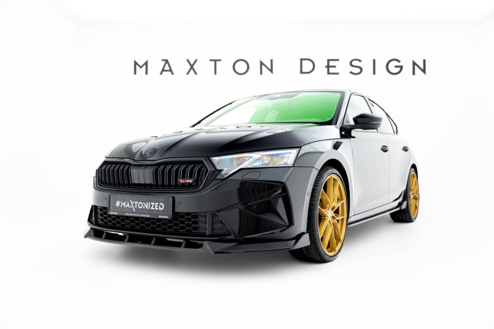 Skoda Octavia RS Liftback / Combi Mk4 Facelift 2024+ Front Splitter V.2 Maxton Design in the group Select car model at DDESIGN Scandinavia AB (SK-OC-4F-RS-FD2G)